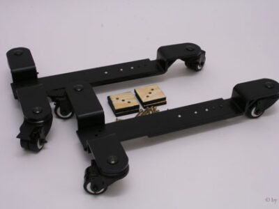 BKB 316520... Castor safety brackets, robust stage version, column upright piano, black brake, for parquet floor